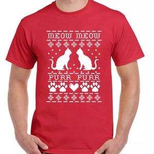 🌟LOWEST🌟 🆕 Ugly Christmas Tee Cat Print